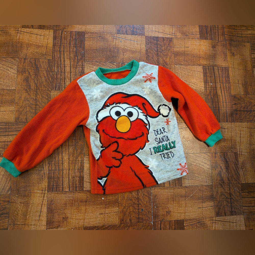 2018 Sesame Street Dear Santa Christmas Winter Holiday Sleepwear Top 4T